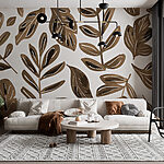 Wall murals Pattern of brown leaves