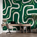 Wall murals Green and white maze