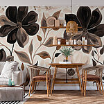 Wall murals Earthy tones meet floral beauty.
