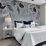 Wall murals Ethereal blooms in monochrome dance