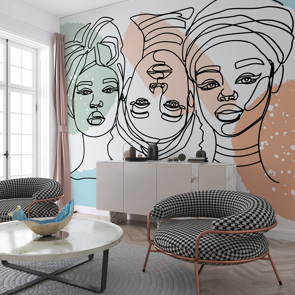 Group of women's faces Wall murals Group of women's faces