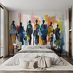 Wall murals Group of people walking