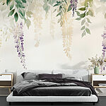 Wall murals Painting of flowers and leaves