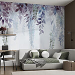 Wall murals Painting of leaves and flowers