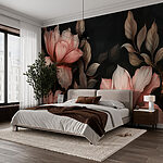 Wall murals Elegant Blooms in Stark Contrast