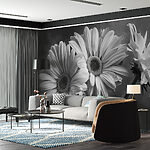Wall murals Group of flowers with petals