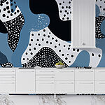 Wall murals Blue and black pattern with dots