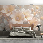 Wall murals Group of flowers with leaves