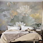Wall murals Lotus flowers in dreamy haze