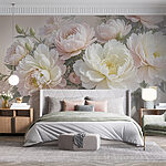 Wall murals Group of white and pink flowers