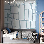 Wall murals White rectangular shapes on a blue background
