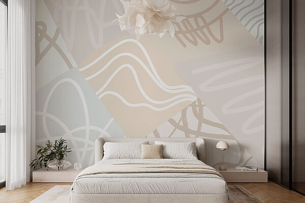 Wall murals Wall murals Pattern of lines and shapes (SKU: w08296)
