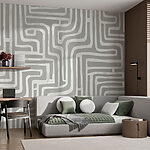 Wall murals Grey and white maze