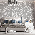 Wall murals Grey and white pattern