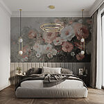 Wall murals Elegant blooms in muted hues.