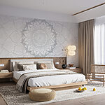 Wall murals White and grey mandala