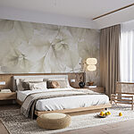 Wall murals Soft muted leaves, nature's whisper.