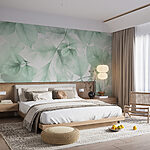 Wall murals Ethereal green leaves in watercolor