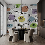 Wall murals Pattern of different colored eyes