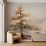 Wall murals Tree in the fog