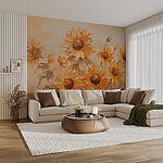 Wall murals Painting of sunflowers