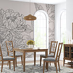 Wall murals Drawing of flowers and leaves