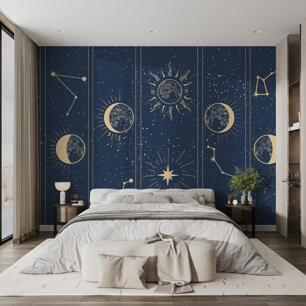 Wall murals Group of images of the sun and moon (SKU: w01537) Wall murals Wall murals Group of images of the sun and moon (SKU: w01537)