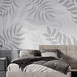 Wall murals Grey leaves on a white background