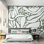 Wall murals White and grey pattern