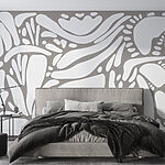 Wall murals White and gray pattern