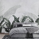 Wall murals Group of leaves on a white background