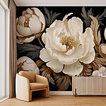 Wall murals Elegant blooms in timeless art.