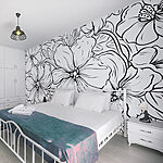 Wall murals Black and white drawing of flowers