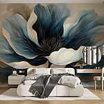 Wall murals Elegant Blue Flora Abstract