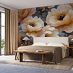 Wall murals Creamy blooms in painted perfection.