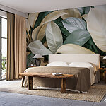 Wall murals Lush Leaves in Soft Hues