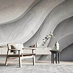 Wall murals White marble wall with lines