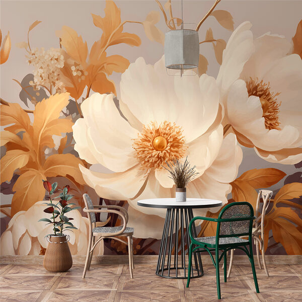 Creamy blossoms in serene harmony Wall murals Creamy blossoms in serene harmony