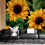 Wall murals Sunflowers bloom in vibrant hues.