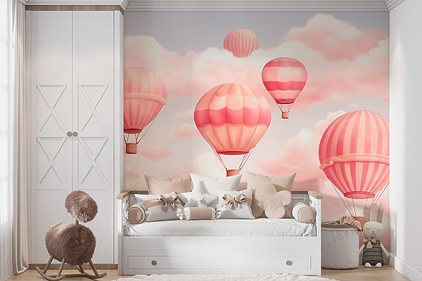 Group of hot air balloons in the sky Wall murals Group of hot air balloons in the sky