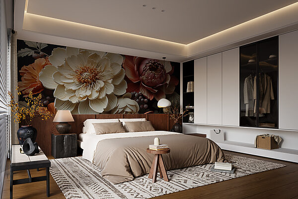 Paper flowers bloom in endless elegance Wall murals Paper flowers bloom in endless elegance