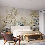 Wall murals Painting of leaves and branches