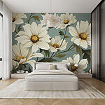 Wall murals Elegant blooms adorn serene backdrop