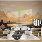Wall murals River running through a valley
