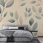 Wall murals Pattern of leaves on a wall