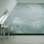 Wall murals Field of grass and flowers