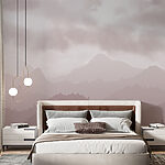 Wall murals Foggy mountain range