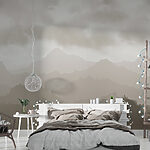 Wall murals Foggy mountain range