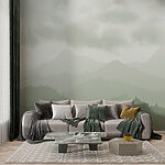 Wall murals Foggy mountain range