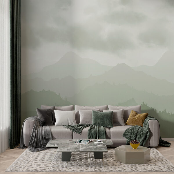 Foggy mountain range Wall mural Foggy mountain range